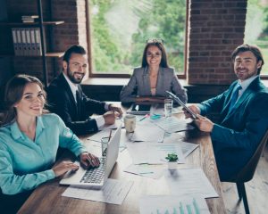 Group of business people having a meeting